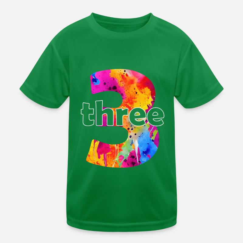 THREE 3 YEAR BOY 3RD BIRTHDAY Kids Functional T-Shirt