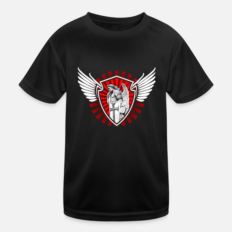 Schutzengel - Kinder Funktions-T-Shirt - Schwarz
