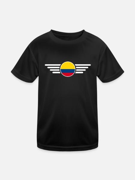T-shirt design de style colombien - T-shirt sport Enfant - noir - Devant