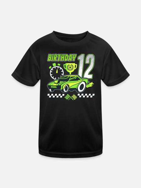 12ème anniversaire voiture de course 12 ans pilote de course - T-shirt sport Enfant - noir - Devant