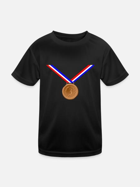 Bronzemedaille 3. - Kinder Funktions-T-Shirt - Schwarz - Vorne
