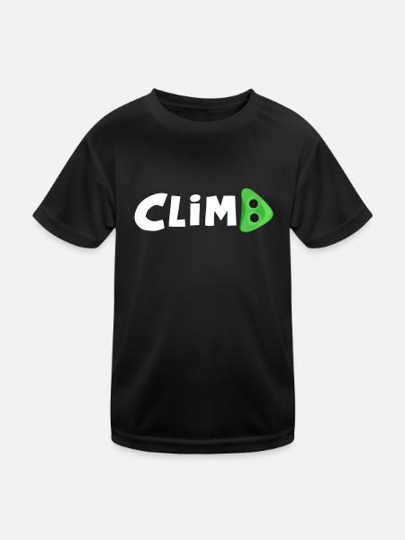 Klettern Kletterhalle Bouldern Vorstieg - Kinder Funktions-T-Shirt - Schwarz - Vorne