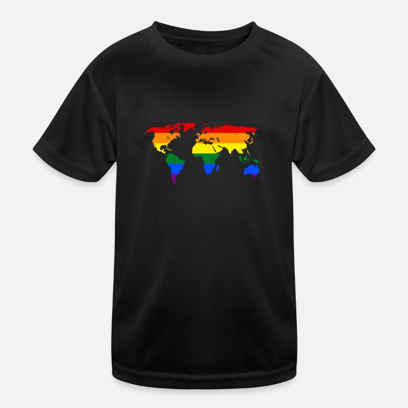 rainbow world map Kids Functional T-Shirt