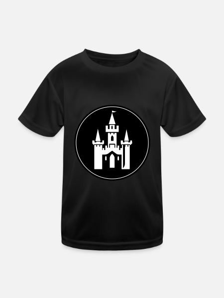 Fairytale Castle Symbol Castle - Kids Functional T-Shirt - black - Front