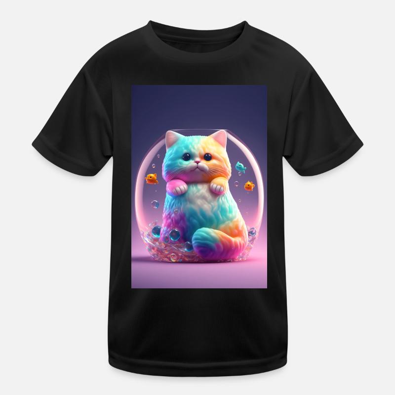 Bunte Katze Kinder Funktions-T-Shirt