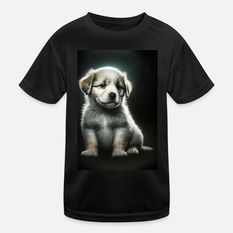 Weißer Welpe Kinder Funktions-T-Shirt