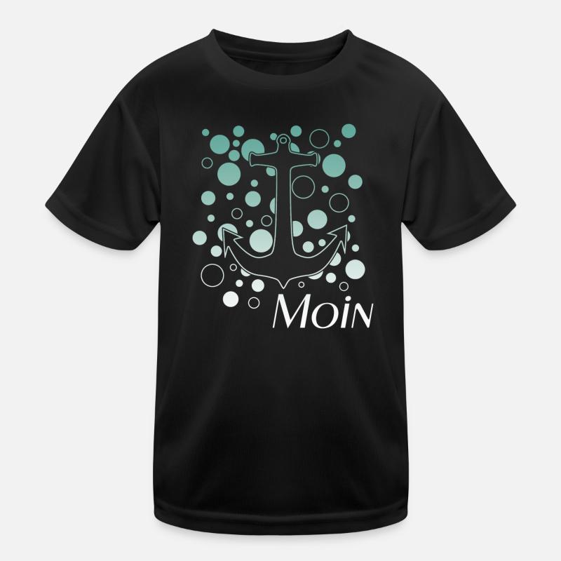 Moin - Kinder Funktions-T-Shirt - Schwarz