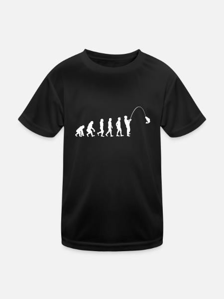 Angler fishing fisherman evolution evolution - Kids Functional T-Shirt - black - Front