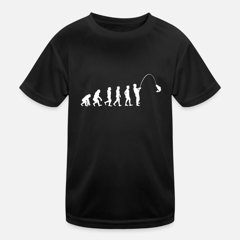 Angler Angeln Fischer Evolution Entwicklung Kinder Funktions-T-Shirt