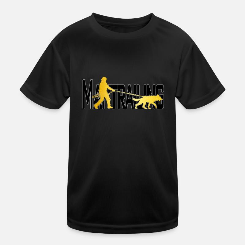 Mantrailing or / noir T-shirt sport Enfant