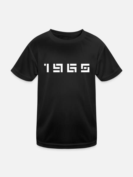 Geburtsjahr Geburtstag Born In - Made in 1965 - Kinder Funktions-T-Shirt - Schwarz - Vorne