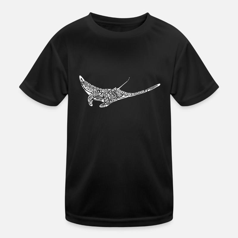 weißes Mantarochen-Tattoo Kinder Funktions-T-Shirt