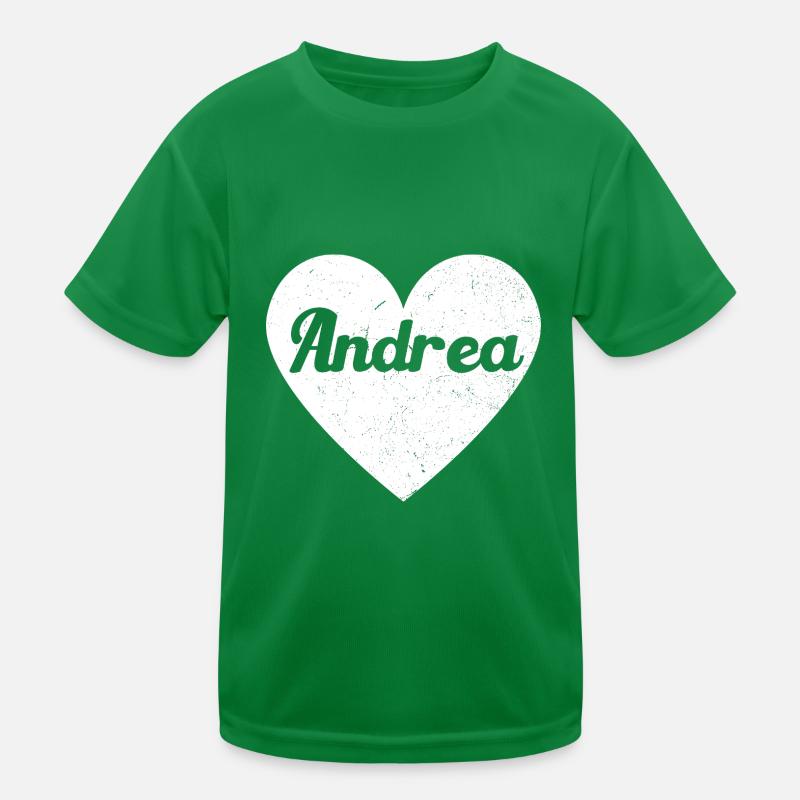 Andrea Name Grosses Herz Liebe Grafik Geschenk Kinder Funktions-T-Shirt