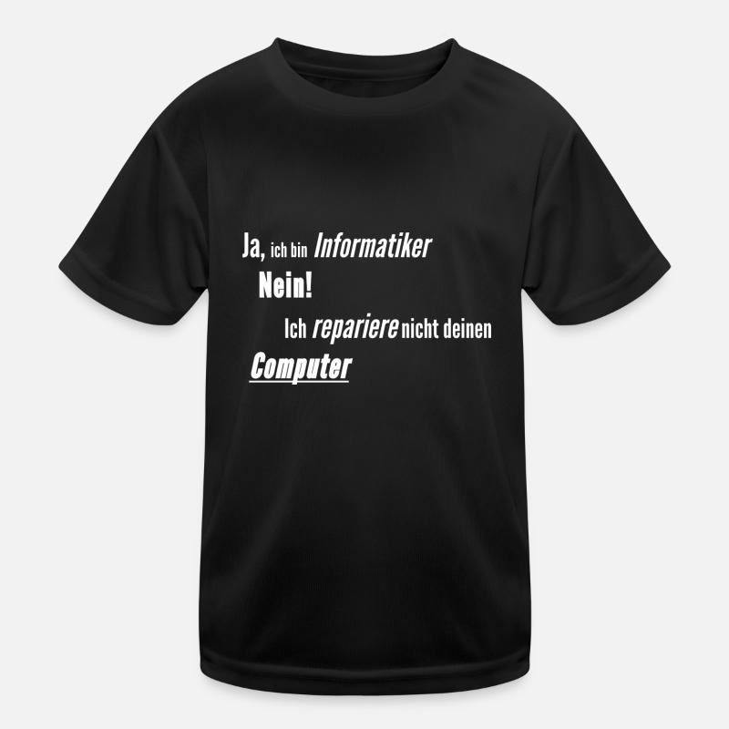 Informatiker Computer kaputt - Kinder Funktions-T-Shirt - Schwarz