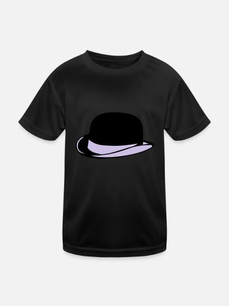 bowler hat 2 - Kids Functional T-Shirt - black - Front