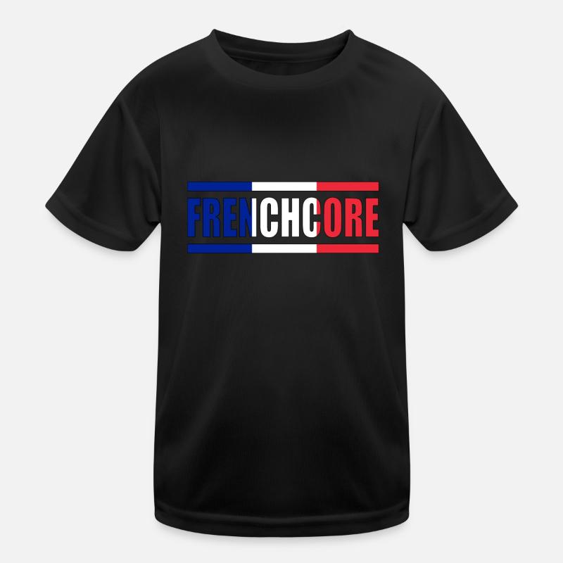 Frenchcore - Kinder Funktions-T-Shirt - Schwarz