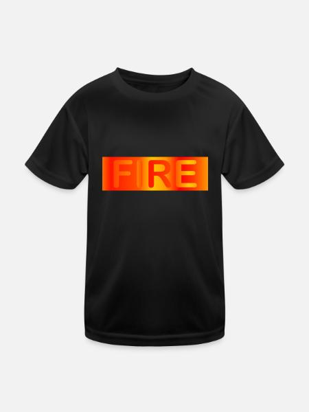 Fire / fire - Kids Functional T-Shirt - black - Front