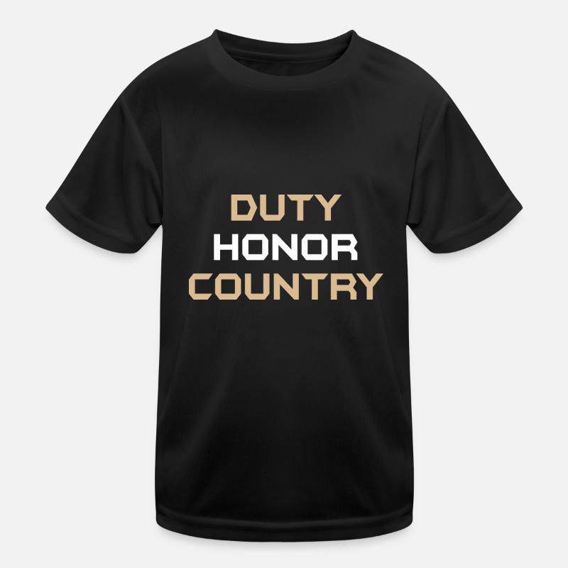 duty honor country Kids Functional T-Shirt