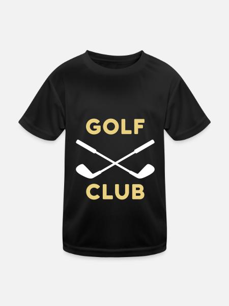 Golf club (crossed golf clubs) - Kids Functional T-Shirt - black - Front