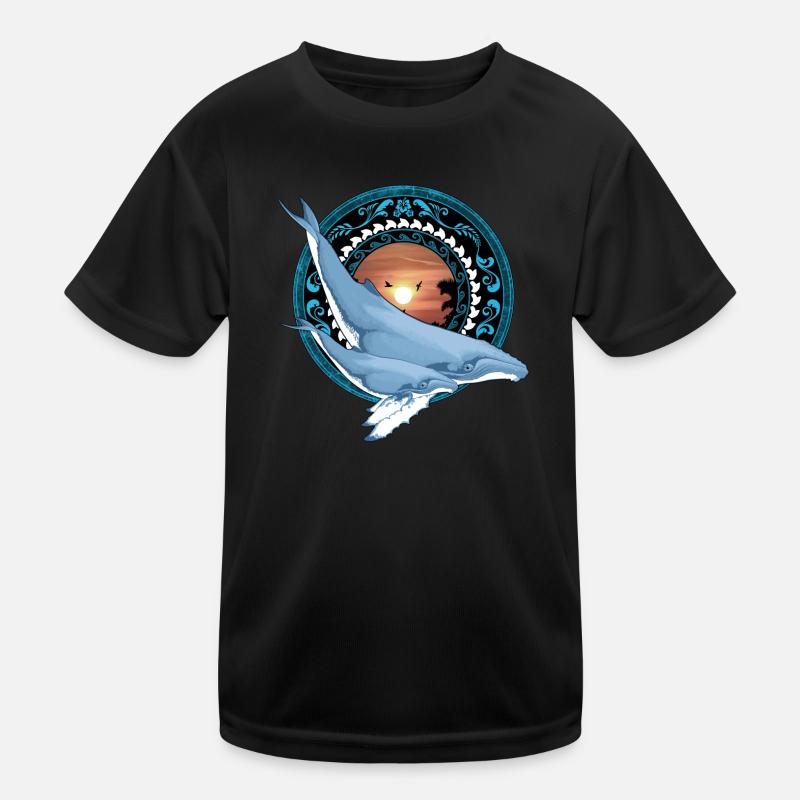 Humpback Whale Hawaiian Kids Functional T-Shirt