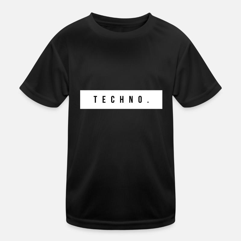 Techno. - Kinder Funktions-T-Shirt - Schwarz