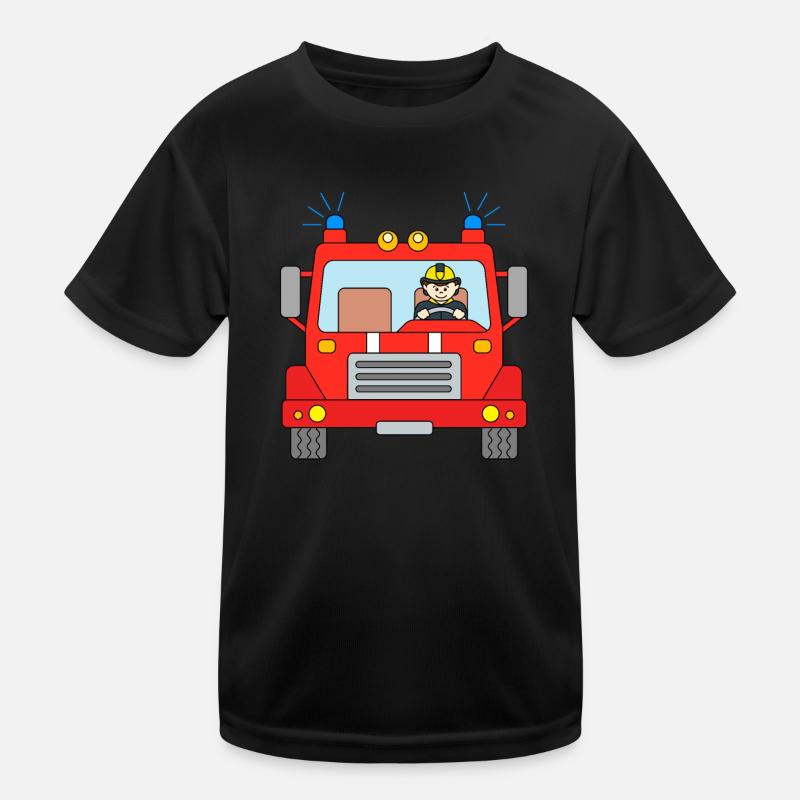 Feuerwehrauto Feuerwehrmann Blaulicht Einsatz Kinder Funktions-T-Shirt