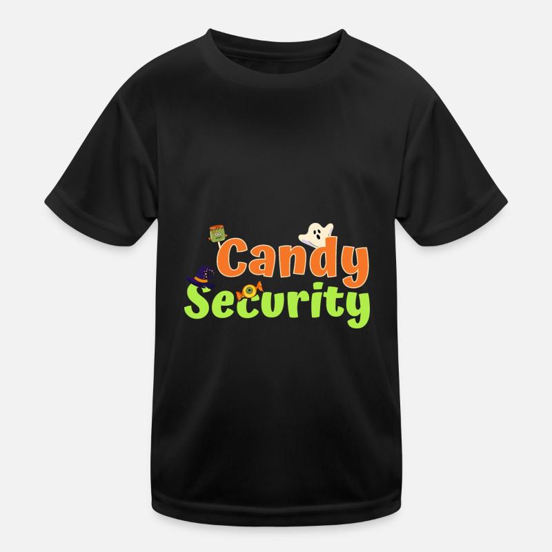 Funny Halloween Costume Candy Security Kids Functional T-Shirt