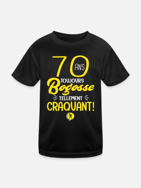 70 ans bogosse humour anniversaire 70 ans - T-shirt sport Enfant - noir - Devant