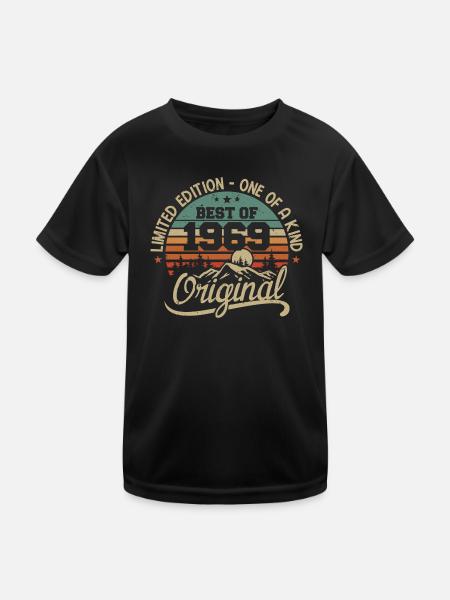 Vintage 1969 Legend - Retro Geburtstagsgeschenk - Kinder Funktions-T-Shirt - Schwarz - Vorne