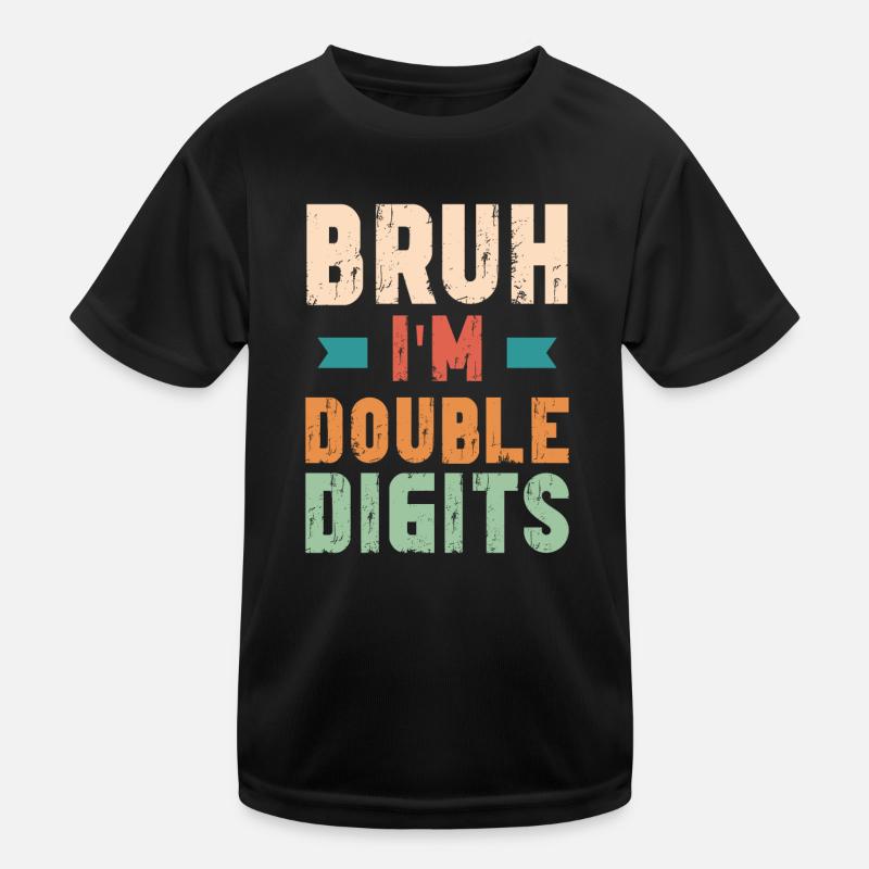 10th Birthday Girl Gift Idea Double Digits Kids Functional T-Shirt
