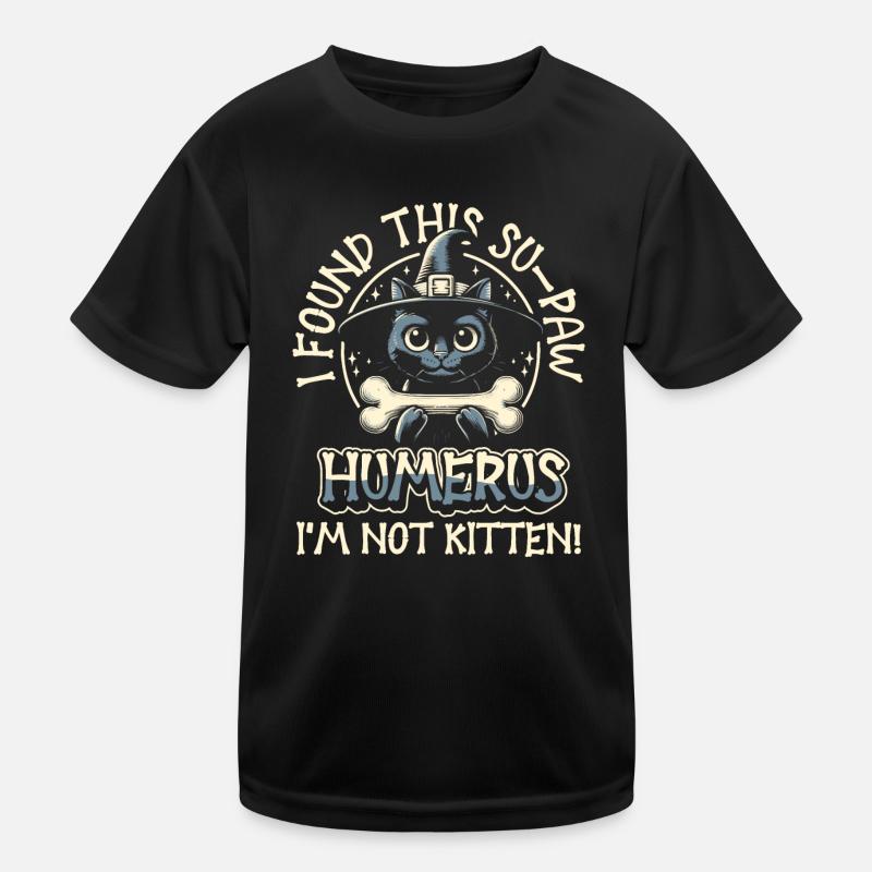 Halloween chat sorcière humour disant drôle T-shirt sport Enfant