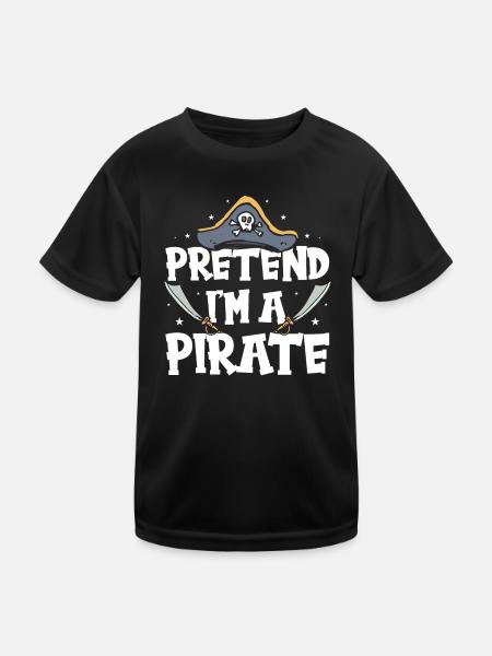 Halloween Pirate Dire Tenue Costume Drôle - T-shirt sport Enfant - noir - Devant
