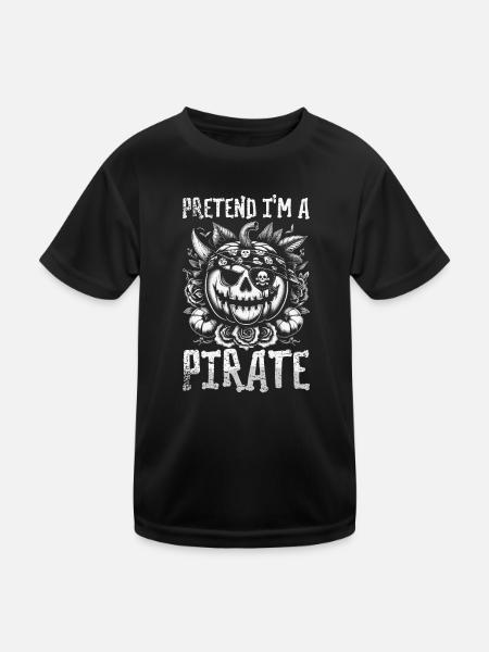 Halloween Pirate Saying Outfit Costume Funny - Kids Functional T-Shirt - black - Front