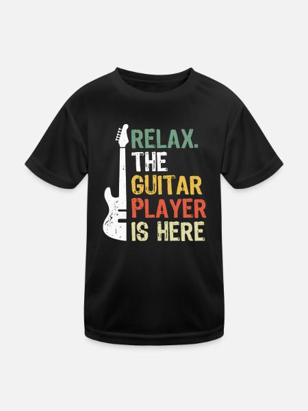 Gitarre Geschenk Gitarrist Musiker E-Gitarre Musik - Kinder Funktions-T-Shirt - Schwarz - Vorne