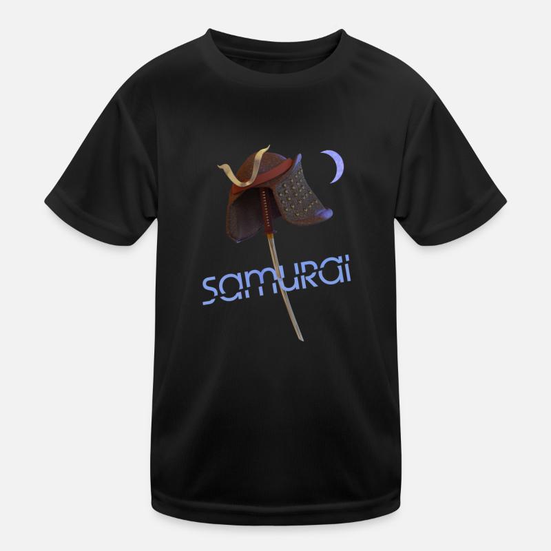Samurai Helmet and Katana Kids Functional T-Shirt