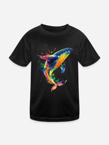 Wal Pop Art Bunt - Kinder Funktions-T-Shirt - Schwarz