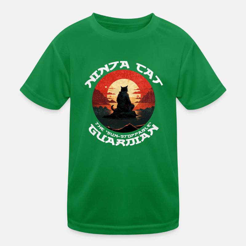 Drôle de chat ninja noir - Gardien imparable T-shirt sport Enfant