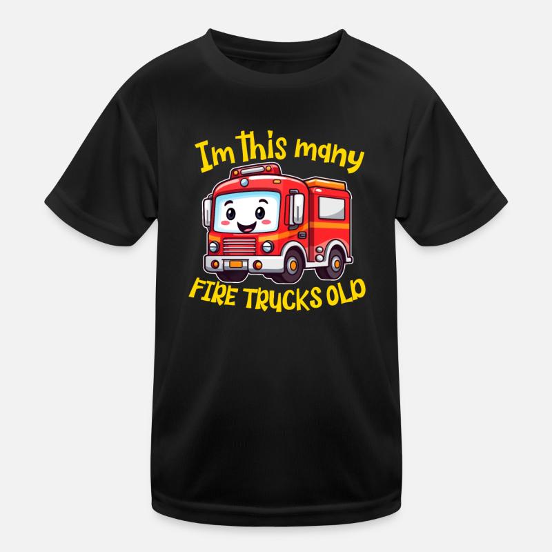 Cute Fire Truck - Im this many Firetrucks old Kids Functional T-Shirt