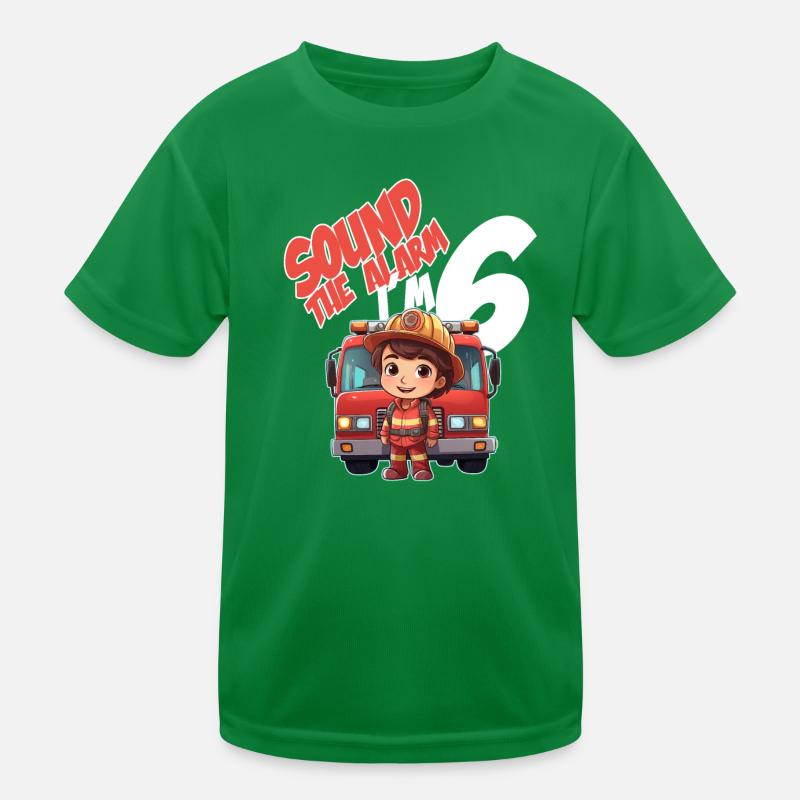 Thème de garçon d’anniversaire de pompier pour enfants de 5 ans T-shirt sport Enfant