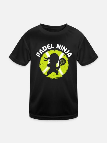 Padel Ninja Padel Player Padel Tennis Padeltennis - Kids Functional T-Shirt - black - Front