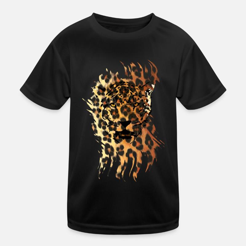 Leopard in Tarnung Kinder Funktions-T-Shirt