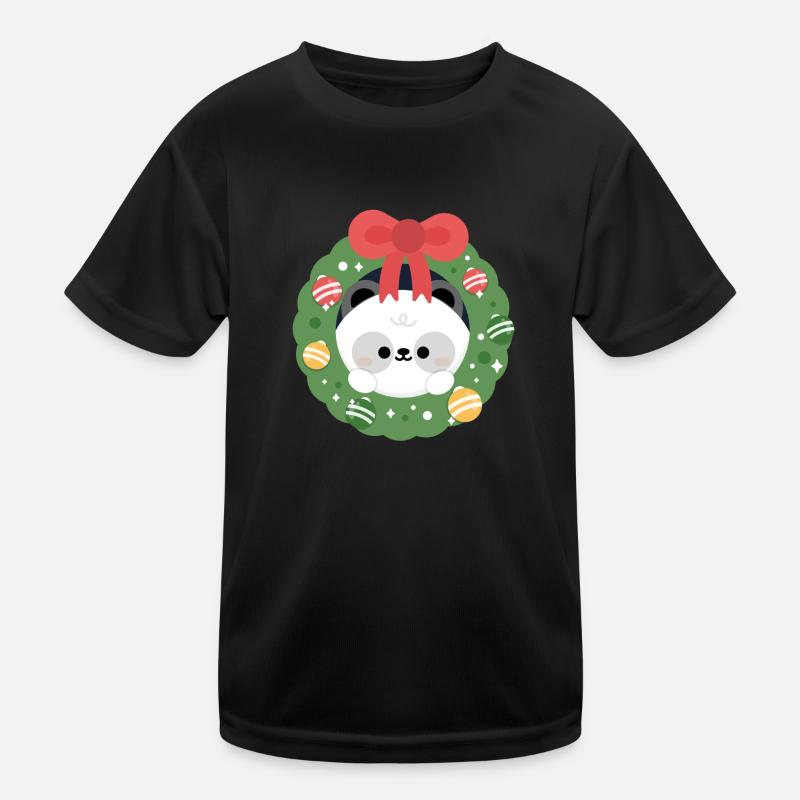 Panda Weihnachten Kinder Funktions-T-Shirt