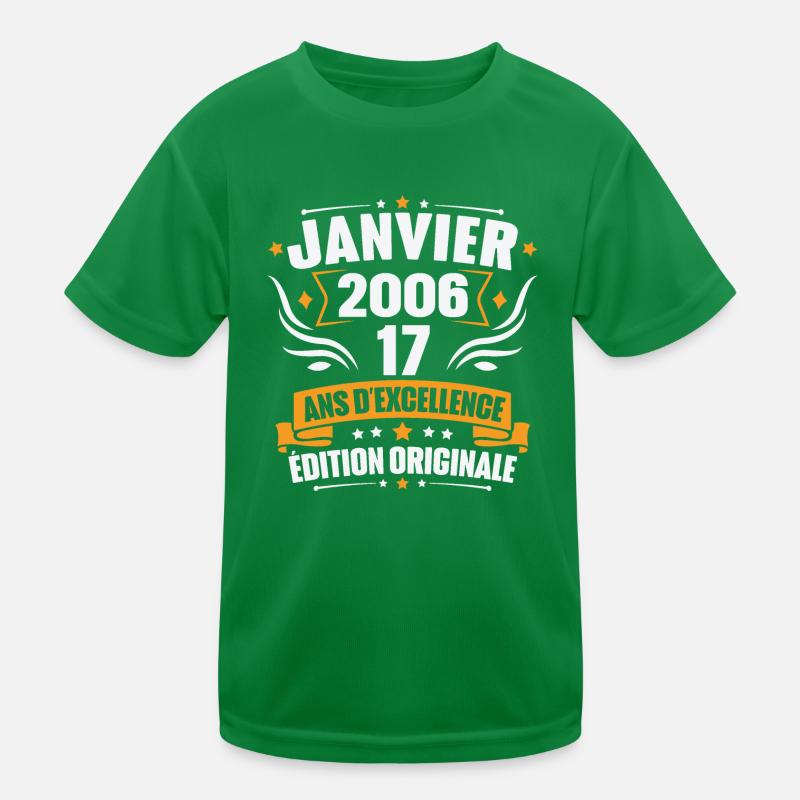 Vintage Geschenk Januar 2006, 17-jähriges Jubiläum Kinder Funktions-T-Shirt