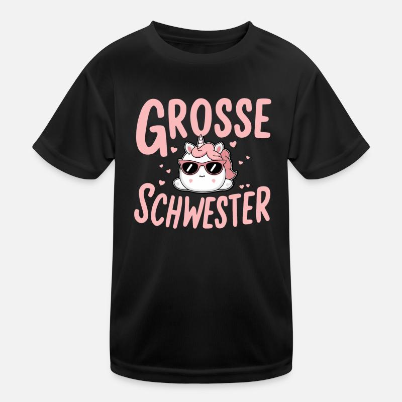 Große Schwester Einhorn Schwangerschaft Kinder Funktions-T-Shirt