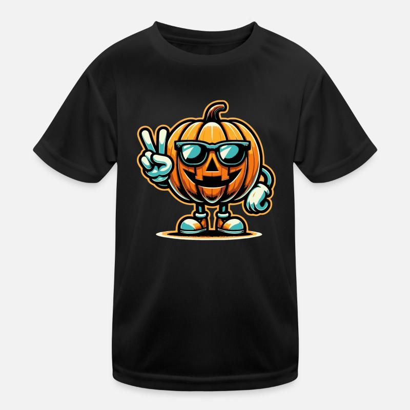 Kürbis Peacezeichen Kinder Funktions-T-Shirt