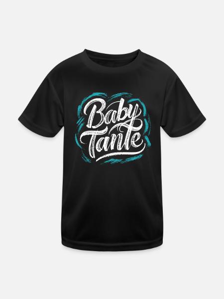 Baby Tante Liebe Nichte Neffe Überraschung - Kinder Funktions-T-Shirt - Schwarz - Vorne
