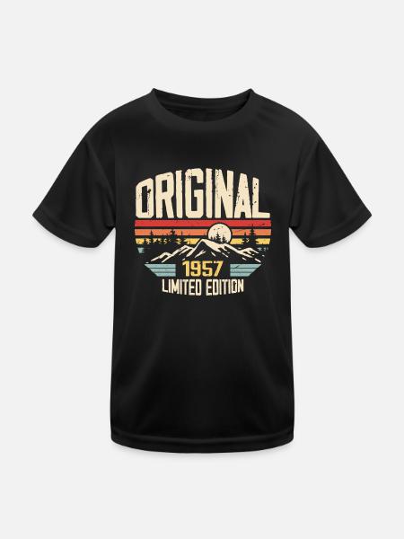 Nostalgisch 1957 Geburtstagsgeschenk 1957 - Kinder Funktions-T-Shirt - Schwarz - Vorne