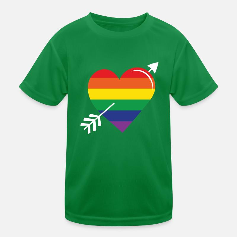 Flèche arc-en-ciel coeur fierté T-shirt sport Enfant