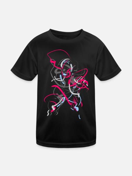 Abstract - Kids Functional T-Shirt - black - Front