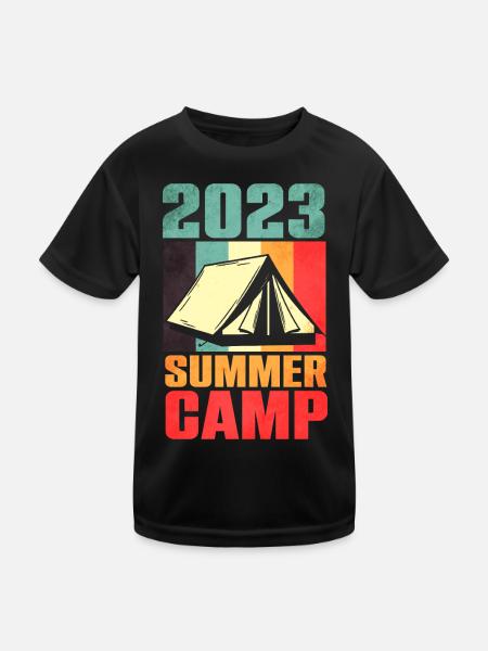 Summer Camp Camping 2023 - Kids Functional T-Shirt - black - Front